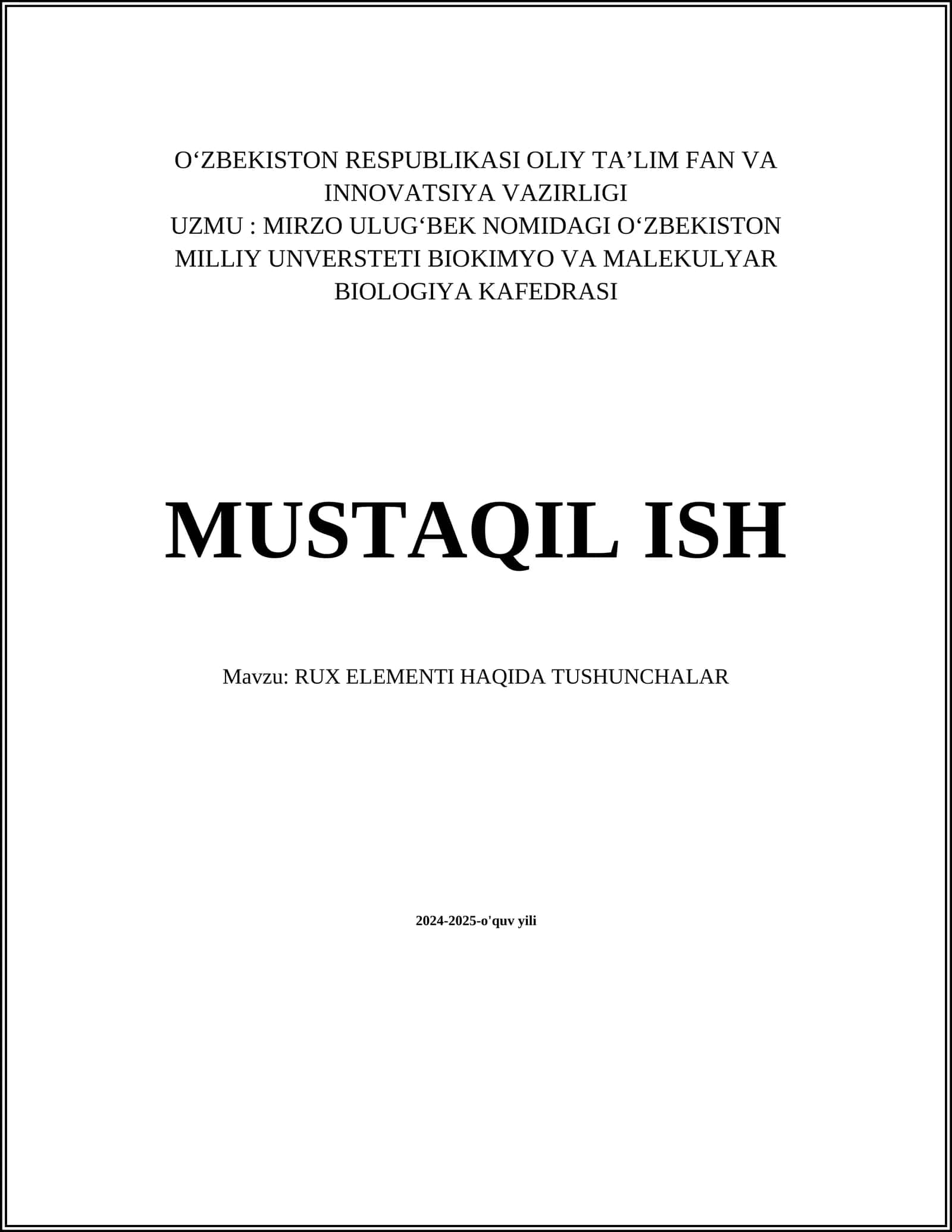 RUX ELEMENTI HAQIDA TUSHUNCHALAR 1