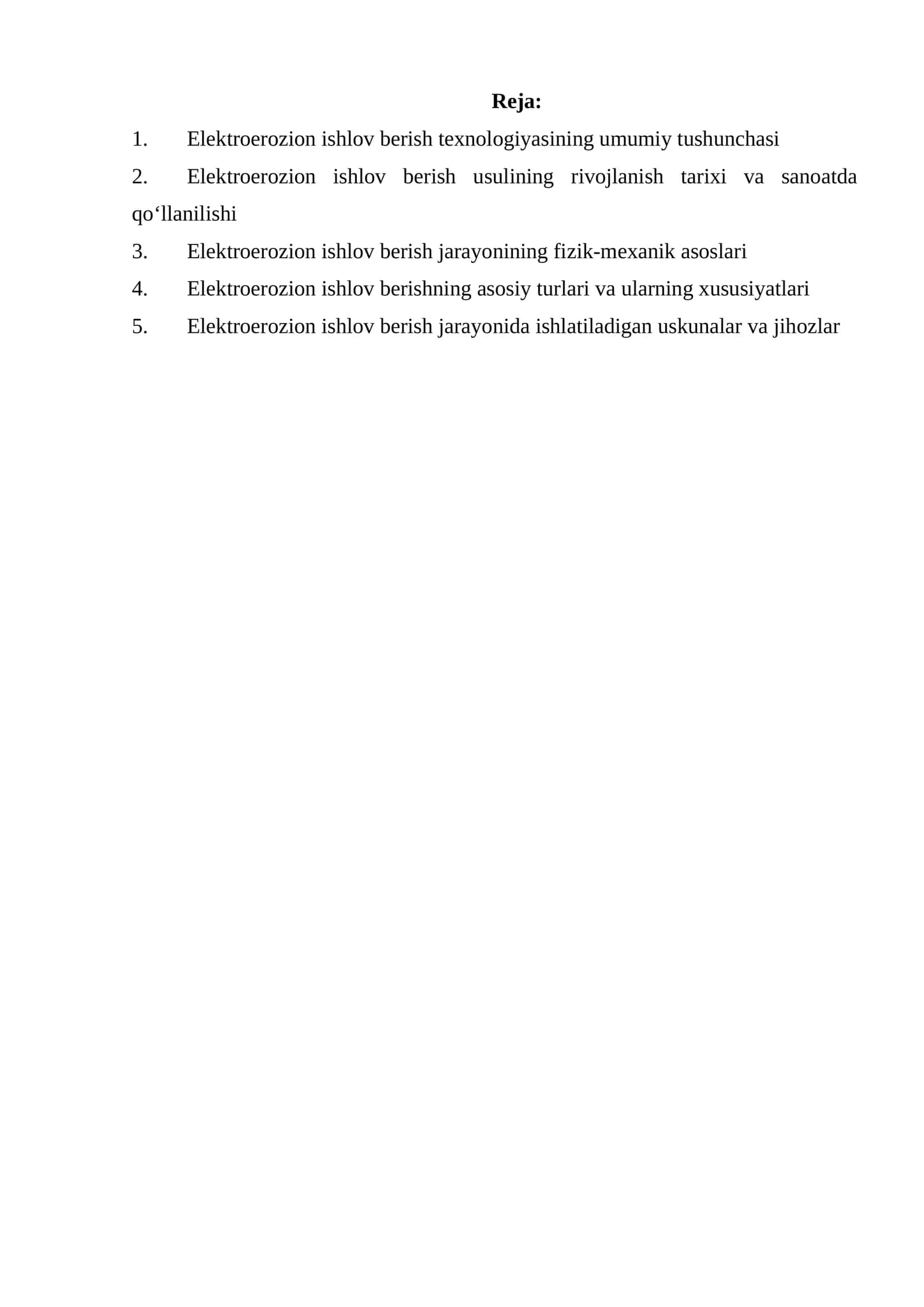Elektroerozion ishlov berish texnologiyasi 1