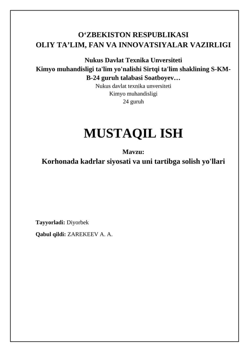 Korporativ xodimlar siyosati 1