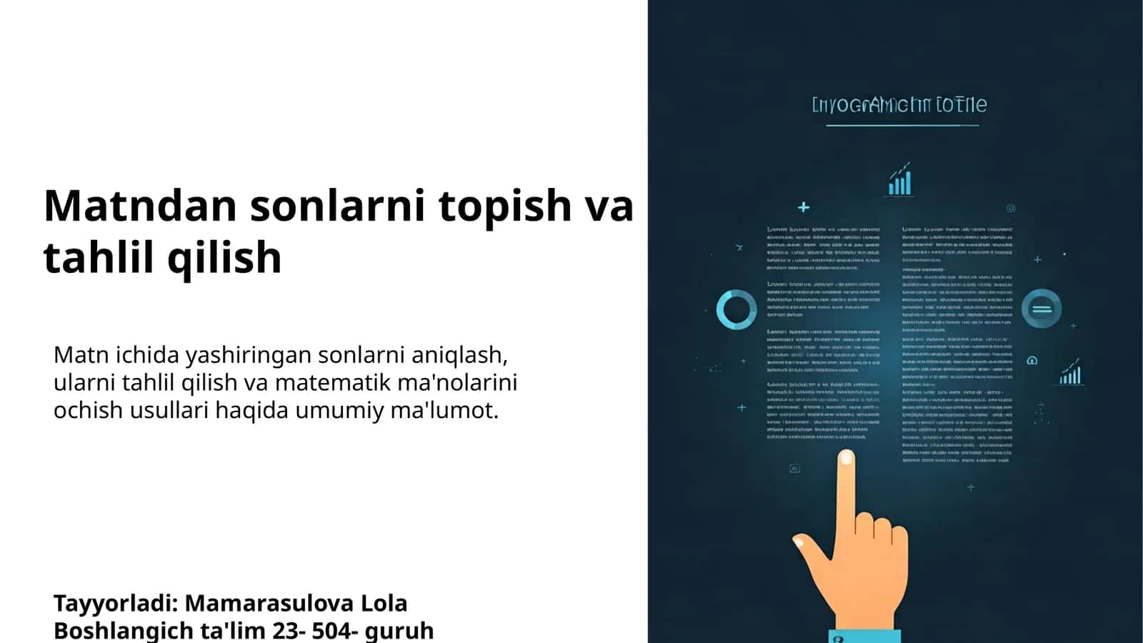 Matndan sonlarni topish va tahlil qilish 1