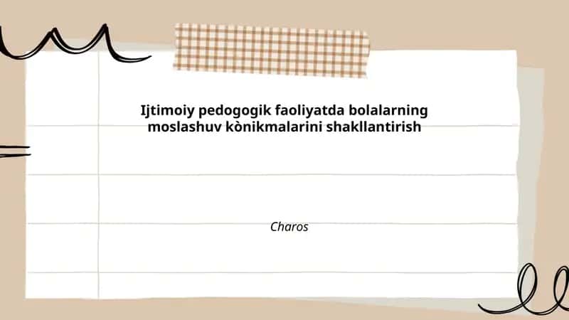Ijtimoiy-pedagogik faoliyatda bolalarning moslashuv kònikmalarini shakllantirish 1