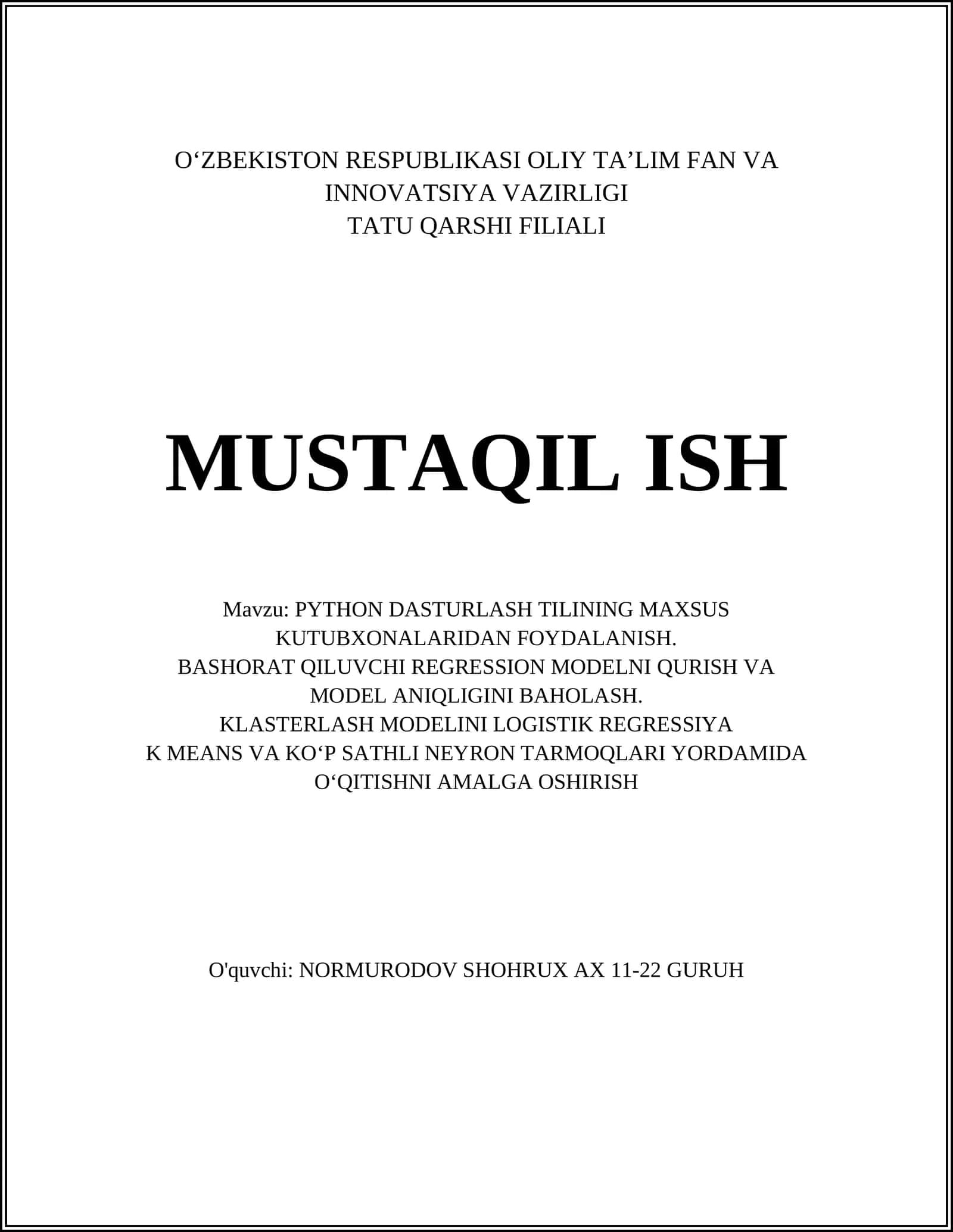 PYTHON DASTURLASH TILINING MAXSUS KUTUBXONALARIDAN FOYDALANISH 1