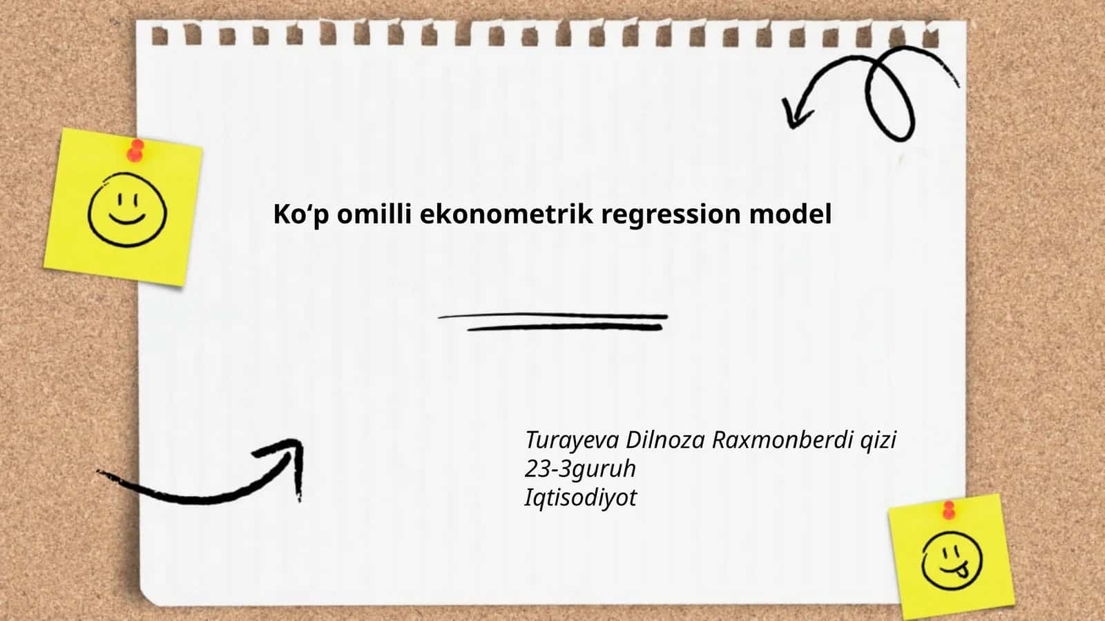 Koʻp omilli ekonometrik regression model 1