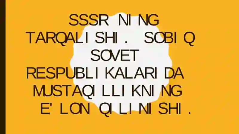 SSSRning tarqalishi