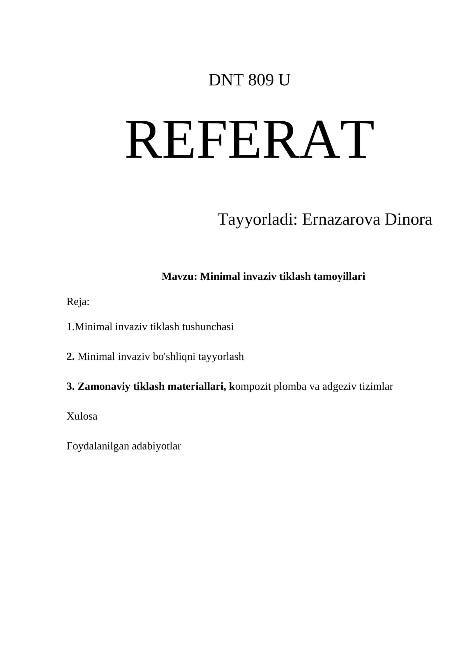 Minimal invaziv tiklash tamoyillari 1