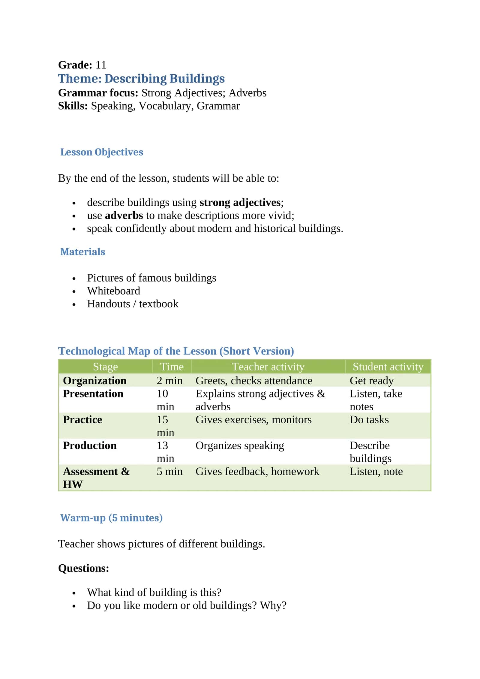 Describing Buildings 1