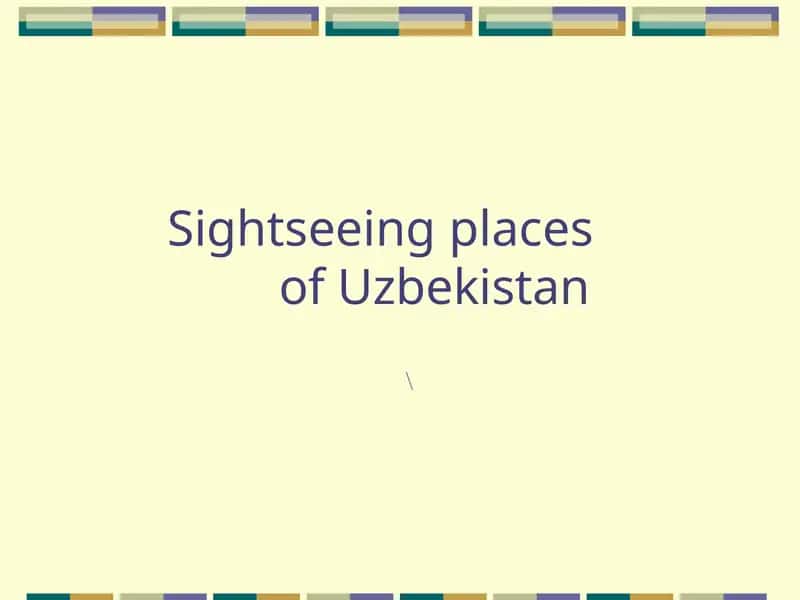 Tourism in Uzbekistan 1