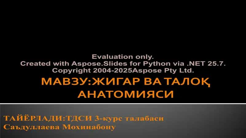 Жигар ва Талоқ Anatomiysi 1