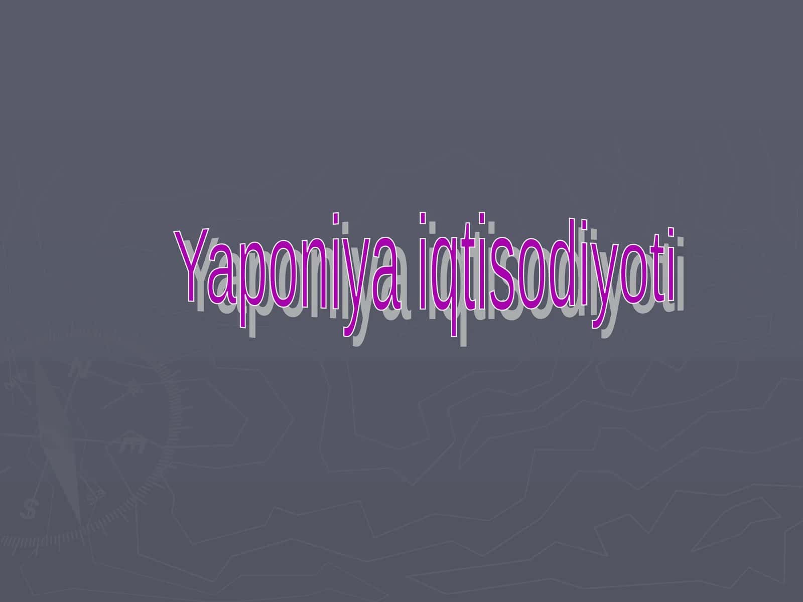 Yaponiya iqtisodiyoti 1