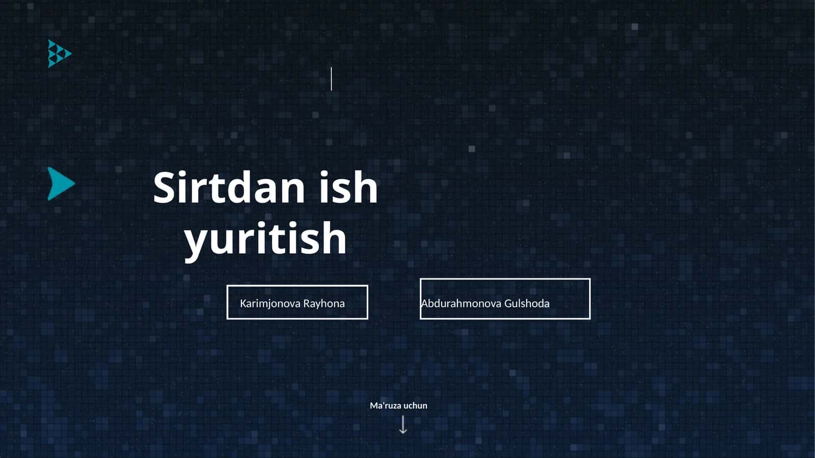Sirtdan ish yuritish 1