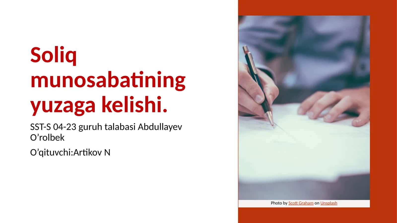 Soliq munosabatining yuzaga kelishi 1