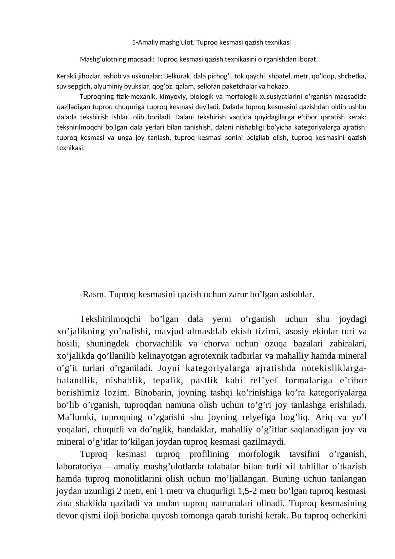 Tuproq Kesmasi Qazish Texnikasi 1