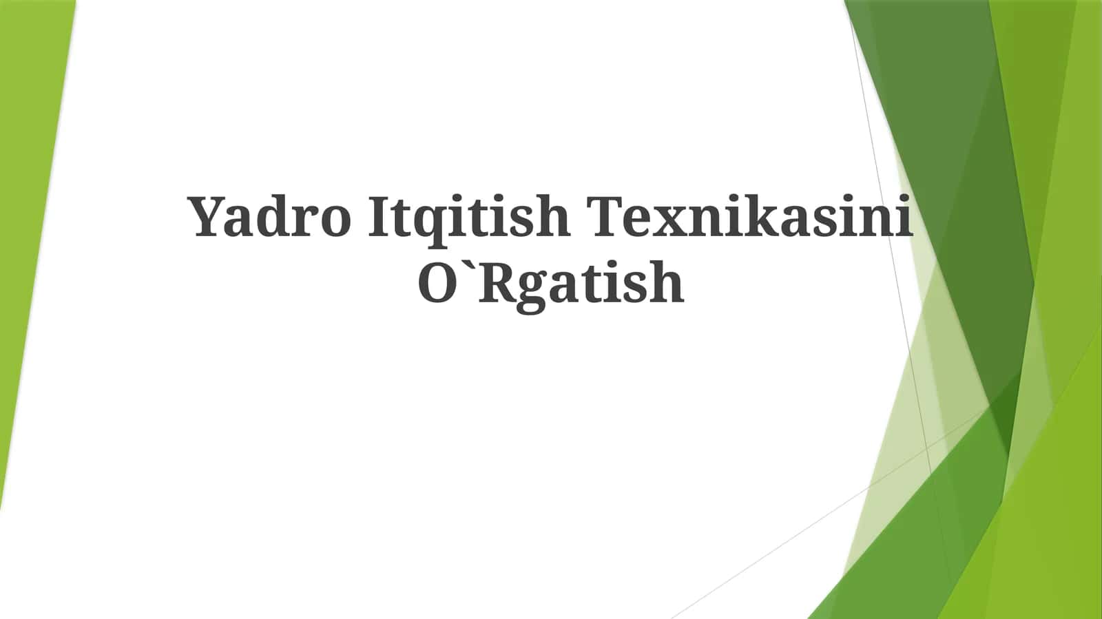 Yadro Itqitish TexnikasiniO`Rgatish 1