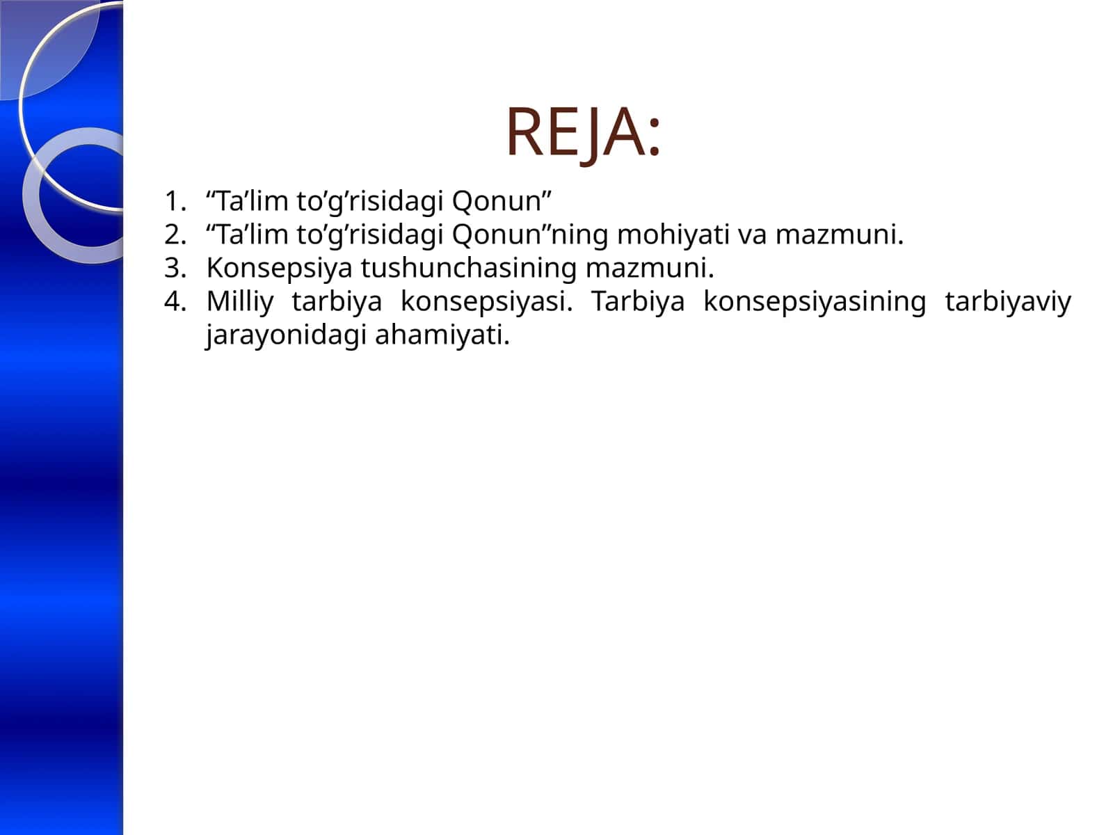 O‘ZBEKISTON RESPUBLIKASINING QONUNITA’LIM TO‘G‘RISIDA 1