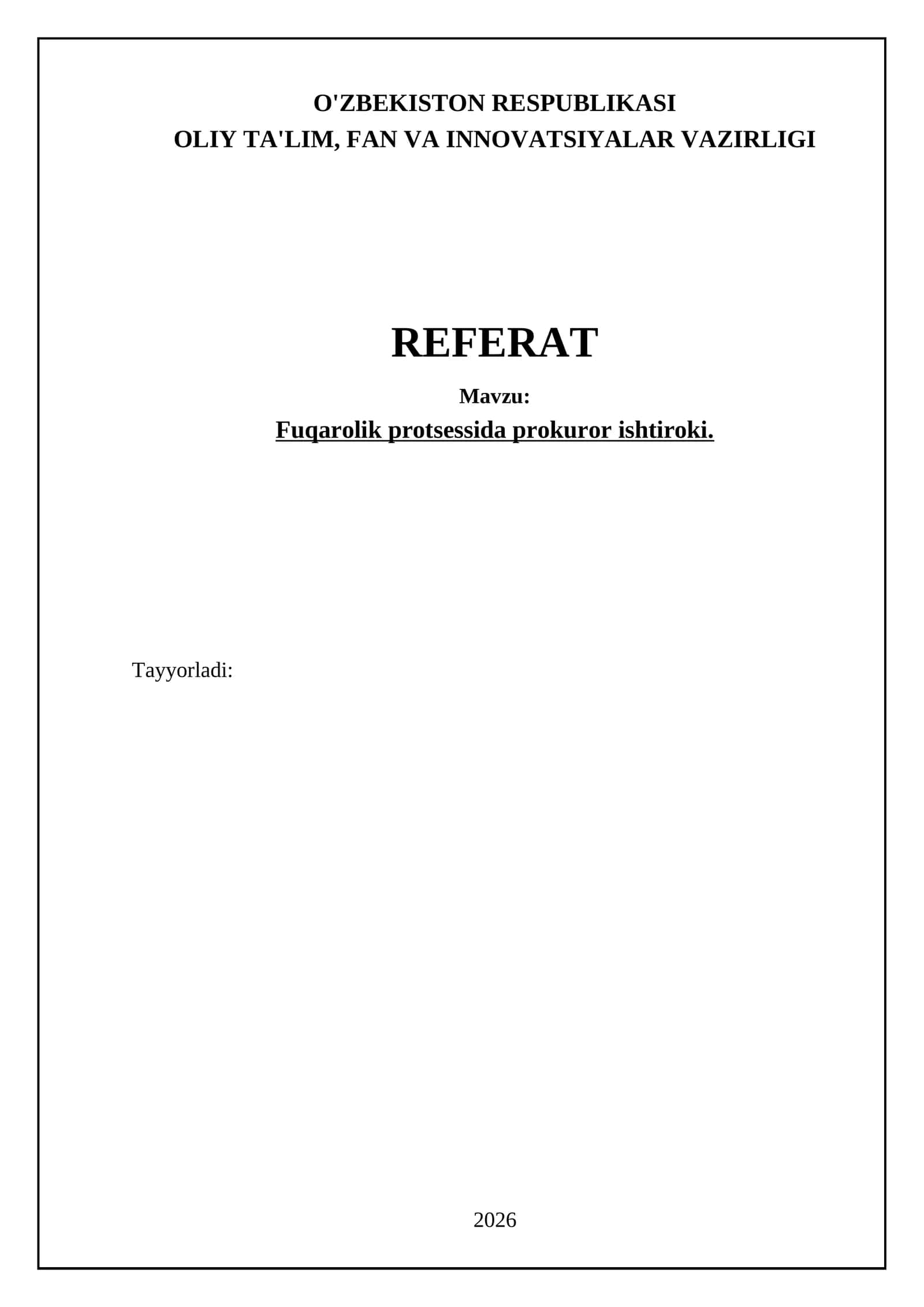 Fuqarolik protsessida prokuror ishtiroki 1