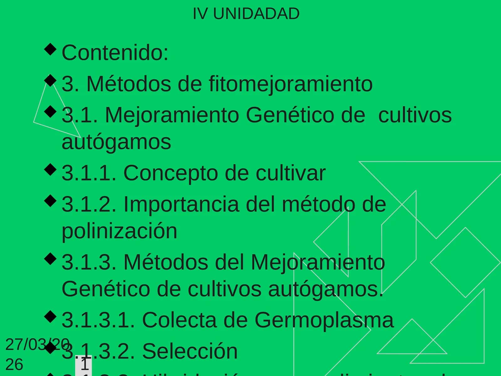 Métodos de fitomejoramiento 1