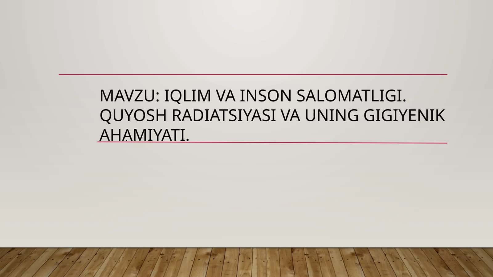 Iqlim va insonsalomatligi 1