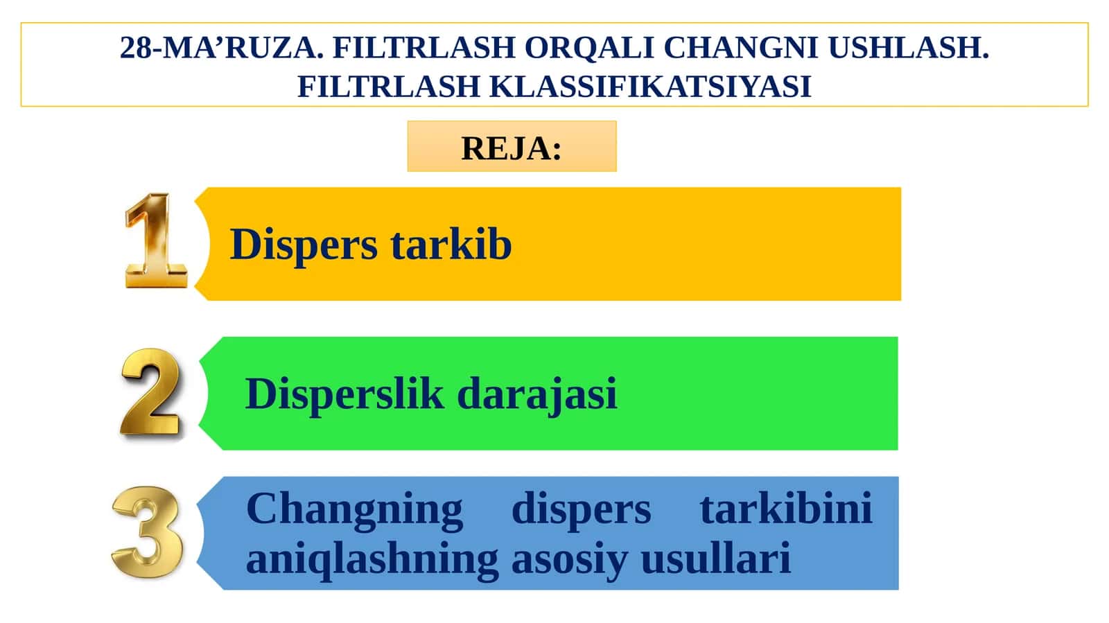 FILTRLASH ORQALI CHANGNI USHLASH 1