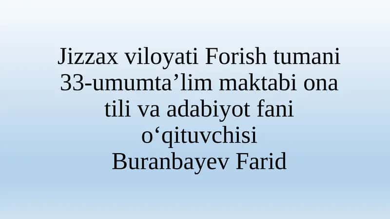 Ravish so‘z turkumi (umumiy 8 soat) 1