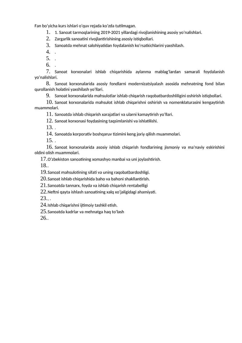 Sanoat Tarmoqlarining Rivojlanishi 1