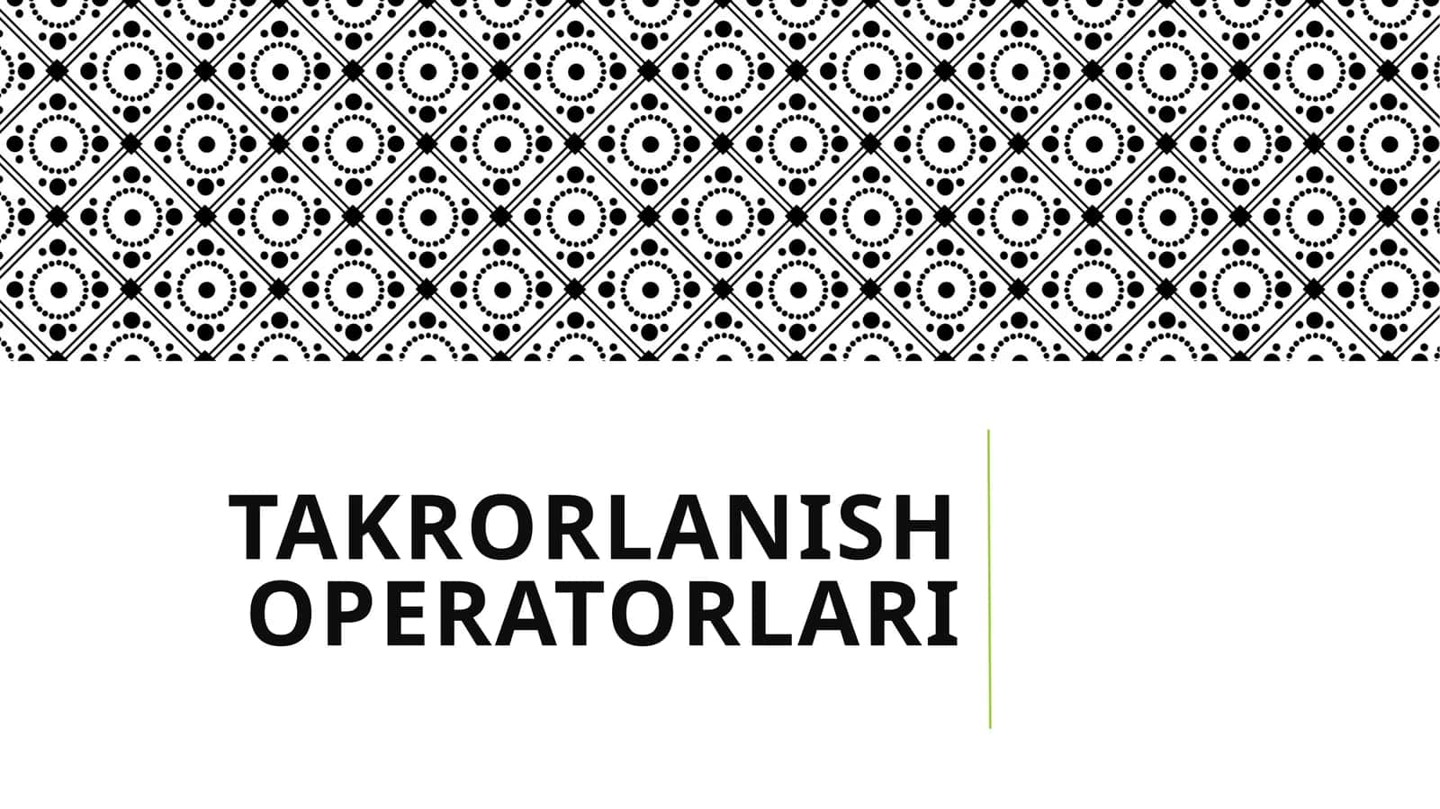 Takrorlanishoperatorlari 1