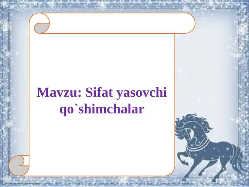 Sifat yasovchi qo`shimchalar 1
