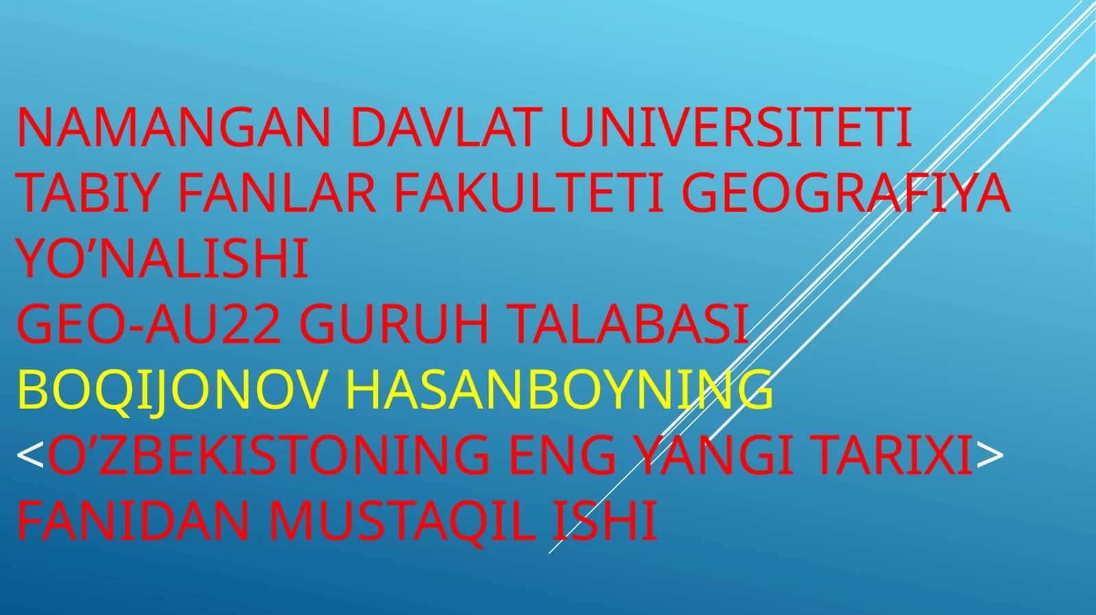 O’zbekistonning parlamenti haqida mustaqil ish 1