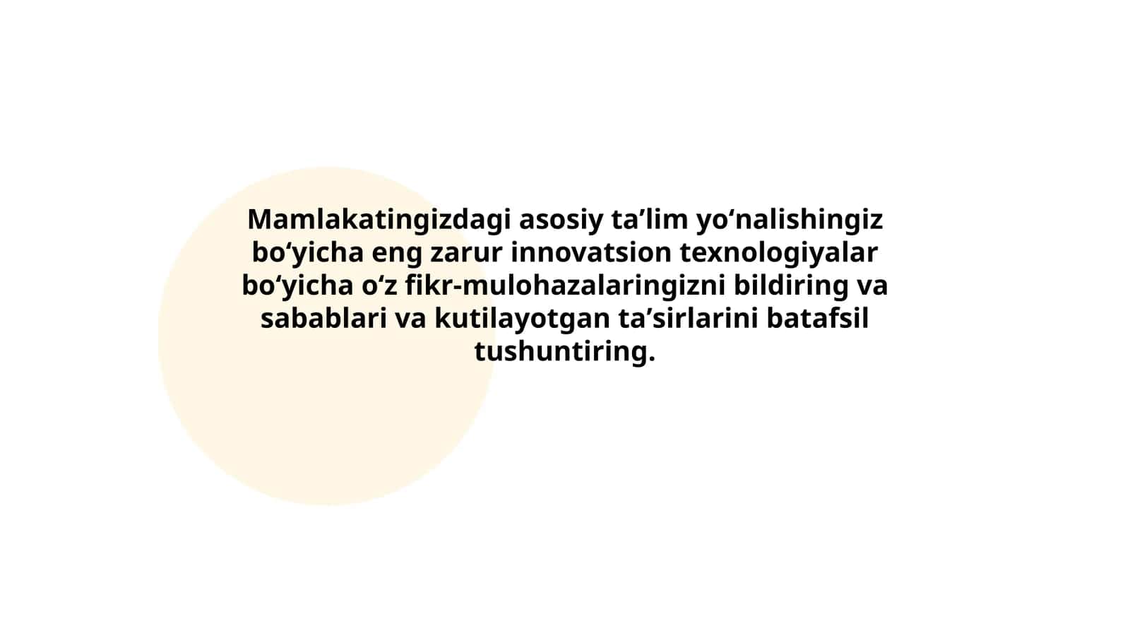 Asosiy taʼlim yoʻnalishi innovatsion texnologiyalar 1