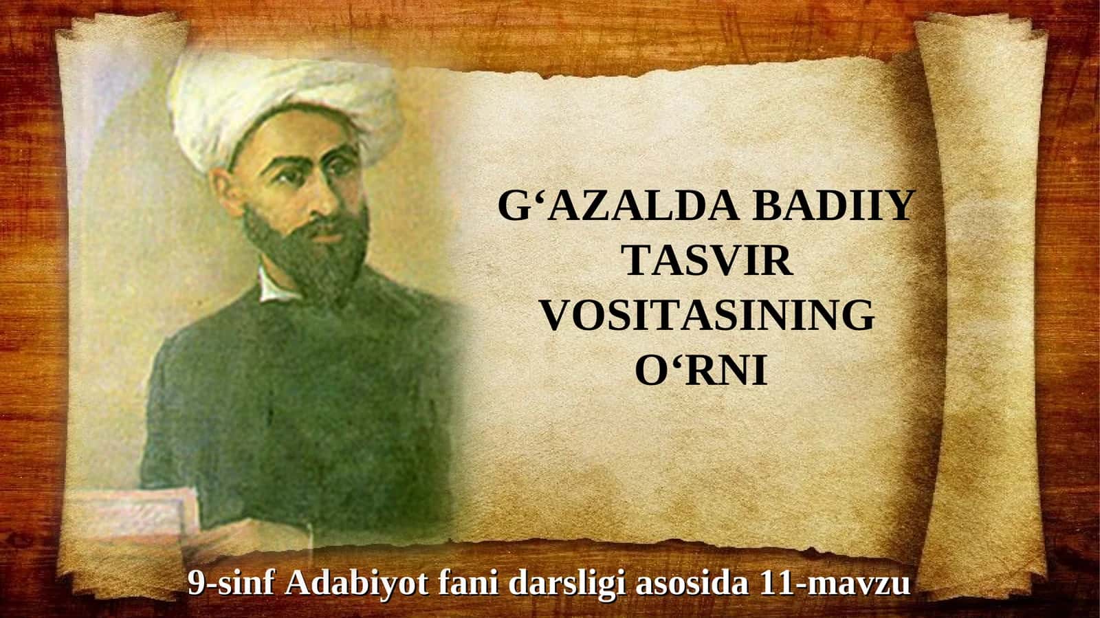 9-sinf G'azalda Badiiy tasvir vositasining o'rni 1