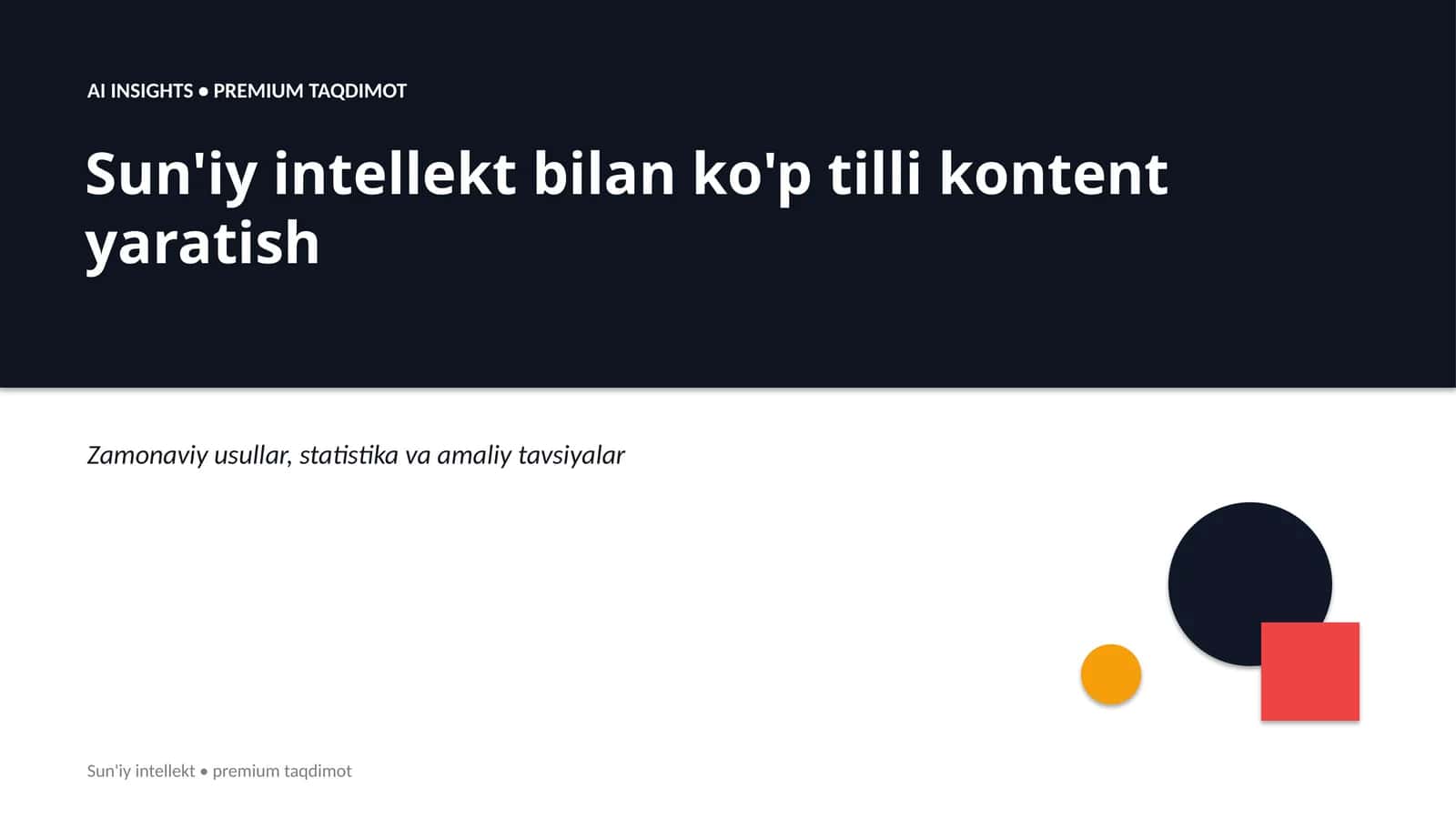 Sun'iy Intellekt Premium Taqdimot 1
