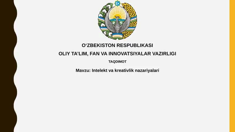 Intellekt vakreativlik nazariyalari 1