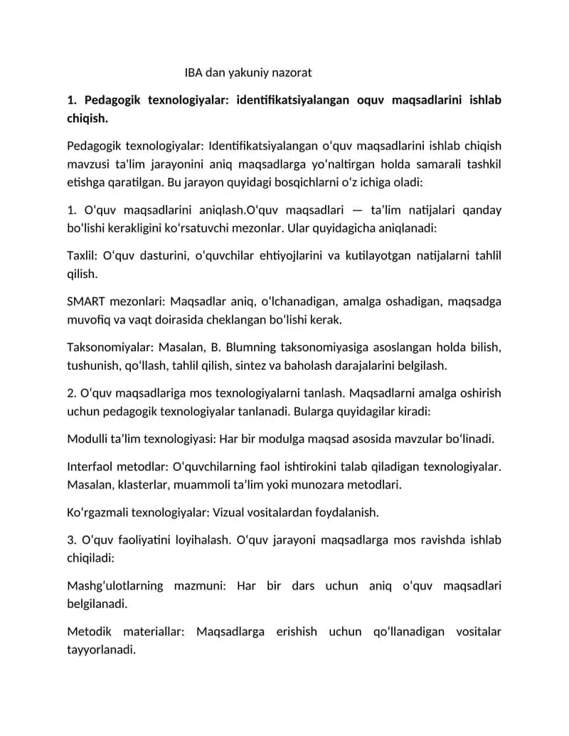 Iqtisodiy bilim asoslari fanidan yakuniy nazorat javoblari 1