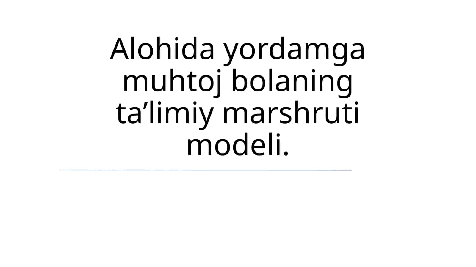 Individual Ta'lim Dasturi (ITD) 1