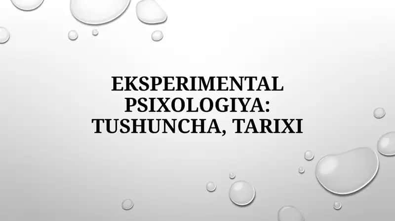 Eksperimental psixologiya tushuncha tarixi 1