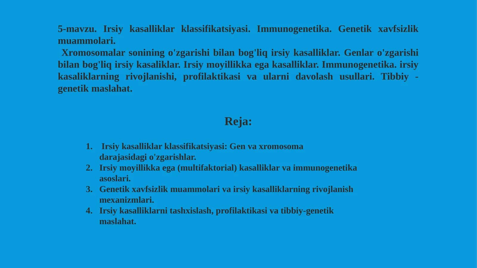 Irsiy kasalliklar klassifikatsiyasi 1