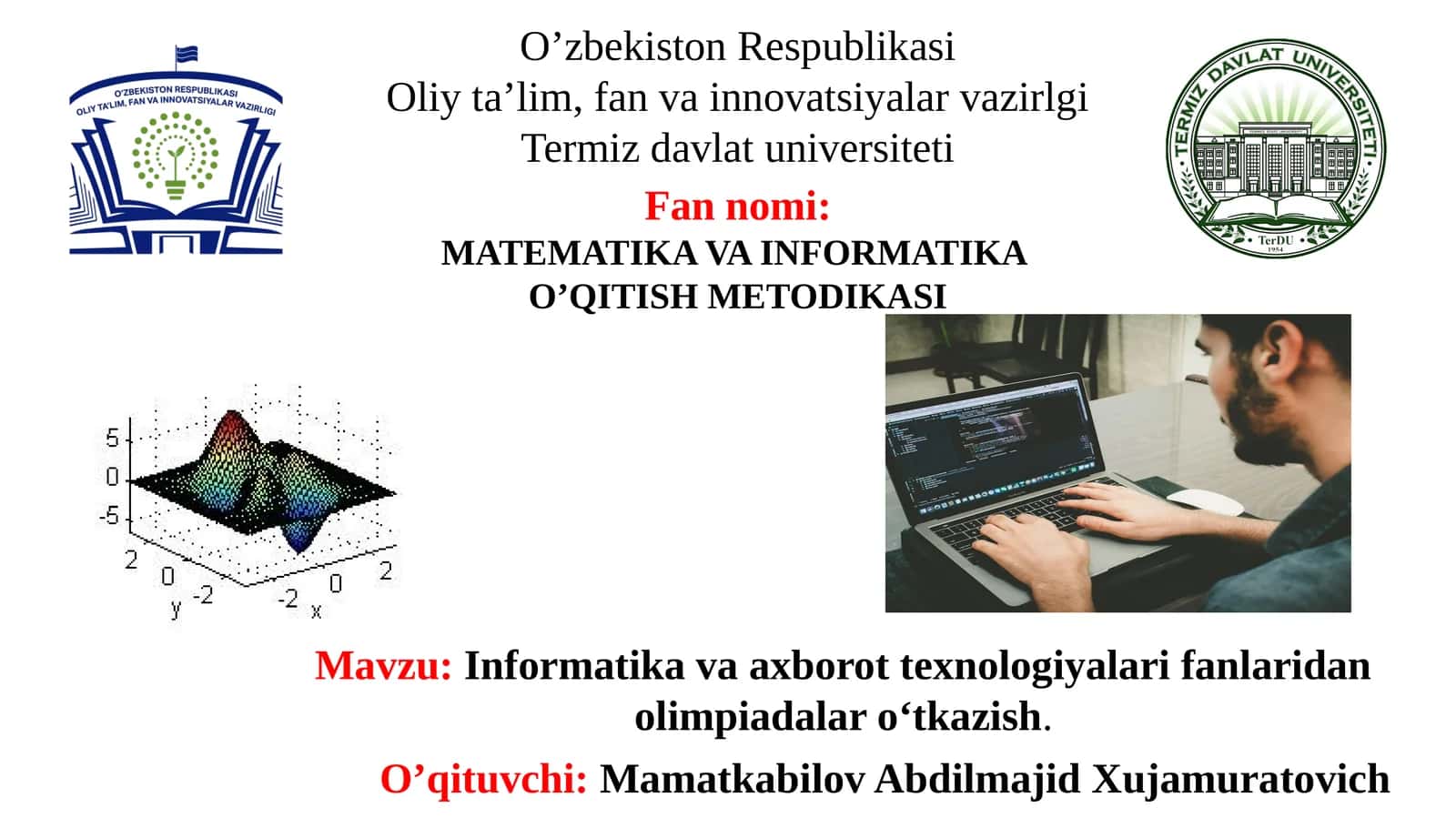 Informatika va axborot texnologiyalari fanlaridan olimpiadalar o‘tkazish 1