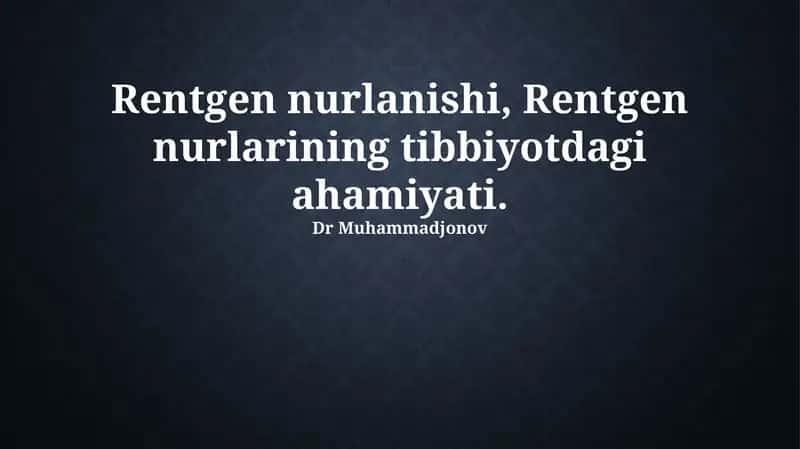 Rentgen nurlanishi, Rentgen nurlarining tibbiyotdagi ahamiyati 1