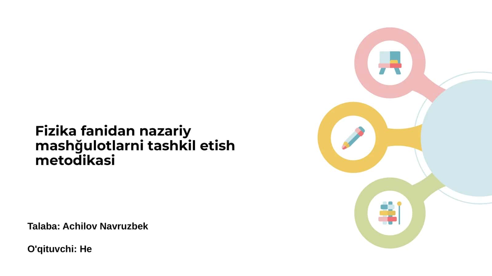 Fizika fanidan nazariy mashğulotlarni tashkil etish metodikasi 1