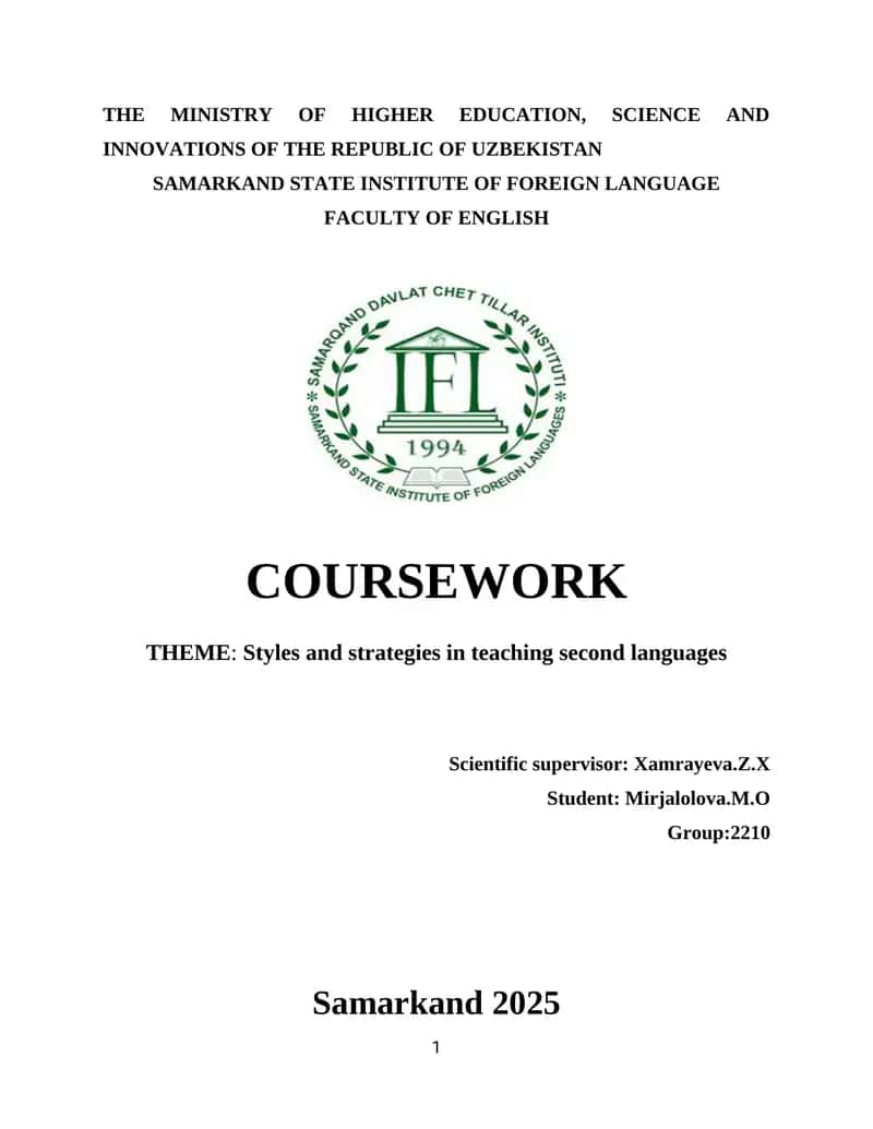Styles and strategies in teaching second languages 1