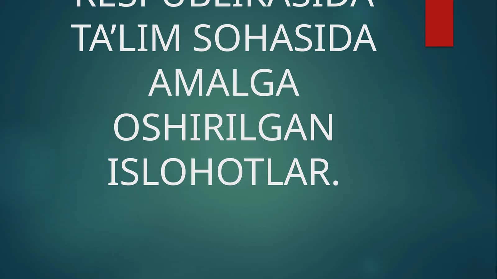 Mustaqillik yillarida ilm-fanning rivojlanishi 1