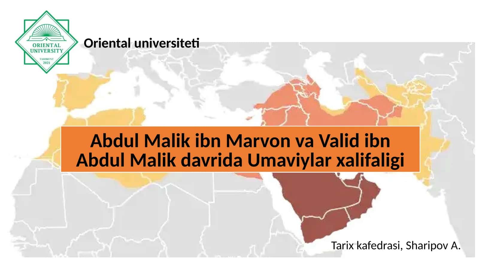 Abdul Malik ibnMarvonvaValidibn AbdulMalikdavridaUmaviylarxalifaligi 1