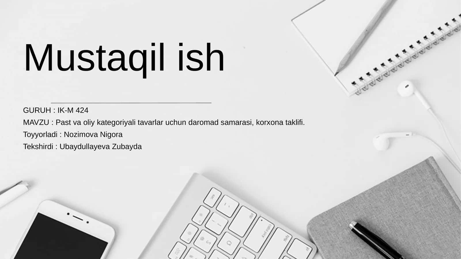 Past va oliy kategoriyali tavarlar uchun daromad samarasi, korxona taklifi 1