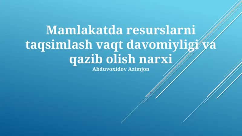 Davlat siyosati va resurslarni boshqarish 1
