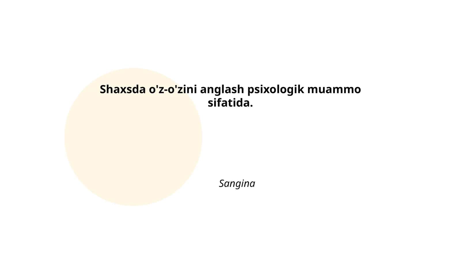 Shaxsda o'z-o'zini anglash 1