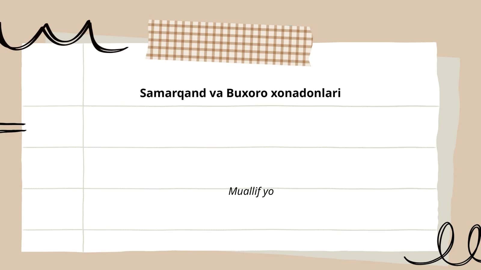 Samarqand va Buxoro xonadonlari 1