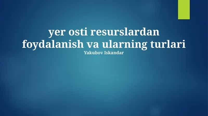 Texnologik resurslar 1