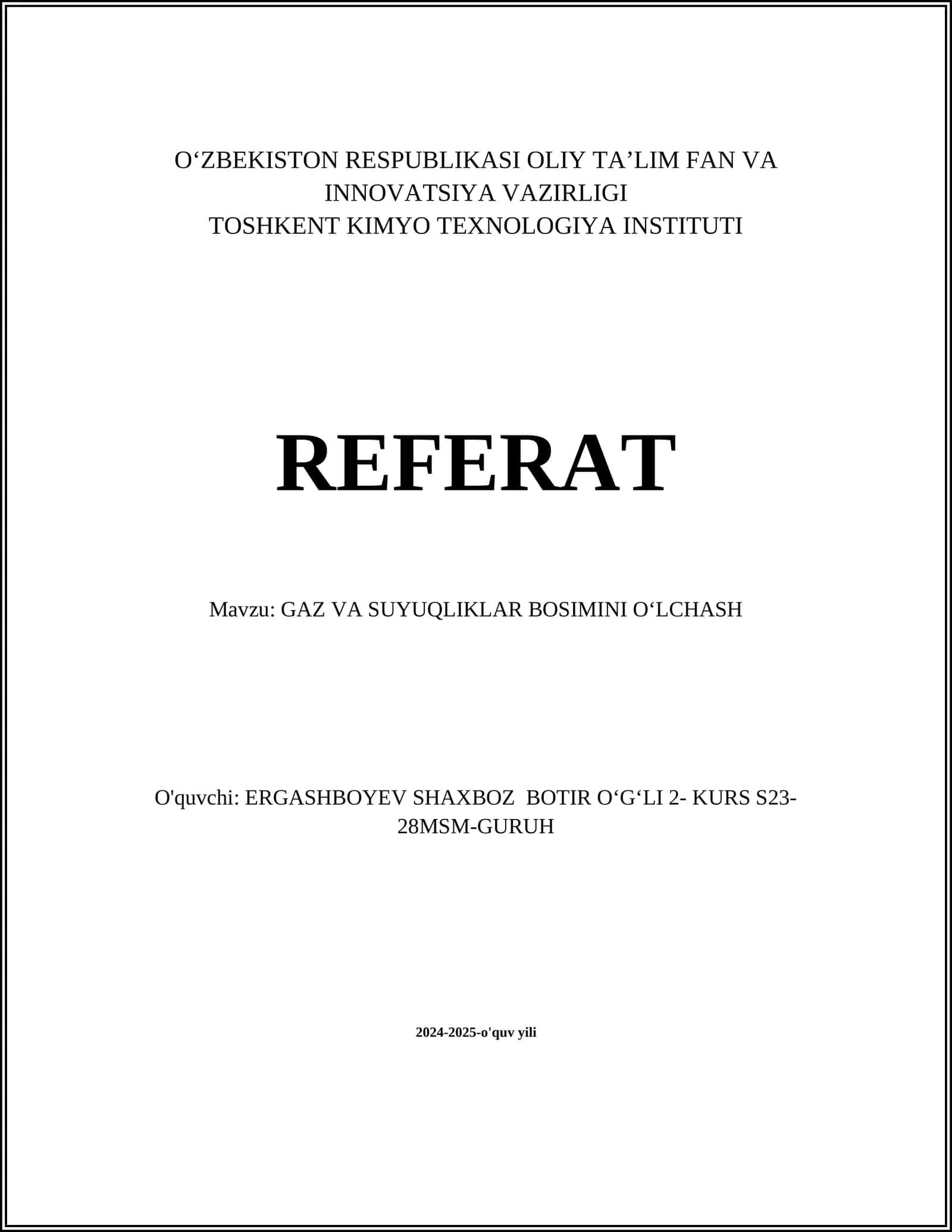 Statik bosimni oʻlchash usullari 1