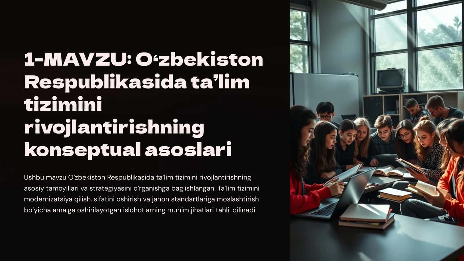 O‘zbekiston Respublikasida ta’lim tizimini rivojlantirishning konseptual asoslari 1