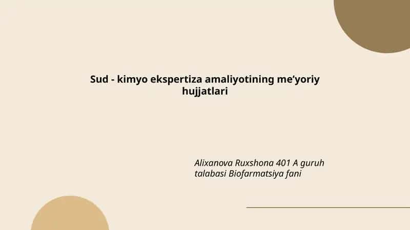 Sud - Kimyo Ekspertiza Amaliyotining Me’yoriy Hujjatlari 1