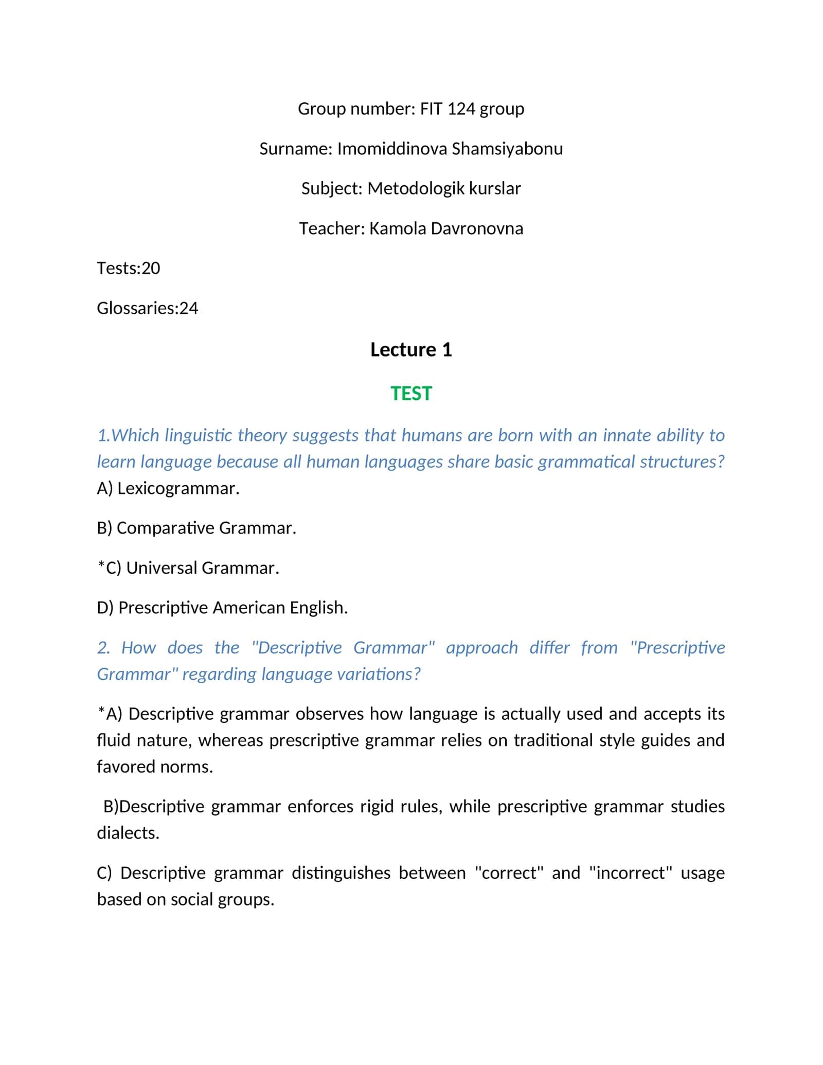 Metodologik kurslar 1